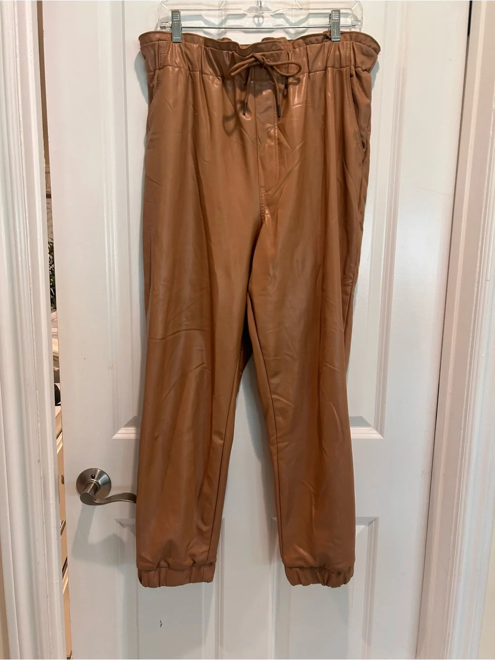Abercrombie & Fitch Vegan Leather Jogger Pants Camel Size  x large
